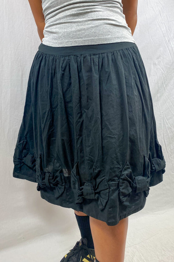 Black Midi Skirt With Bows