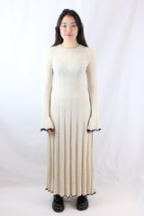 Dissh Flora Natural Contrast Knit Midi Dress