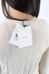 Dissh Flora Natural Contrast Knit Midi Dress