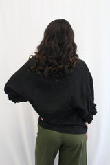 Kinney - Linen Ruffle Sleeve Top