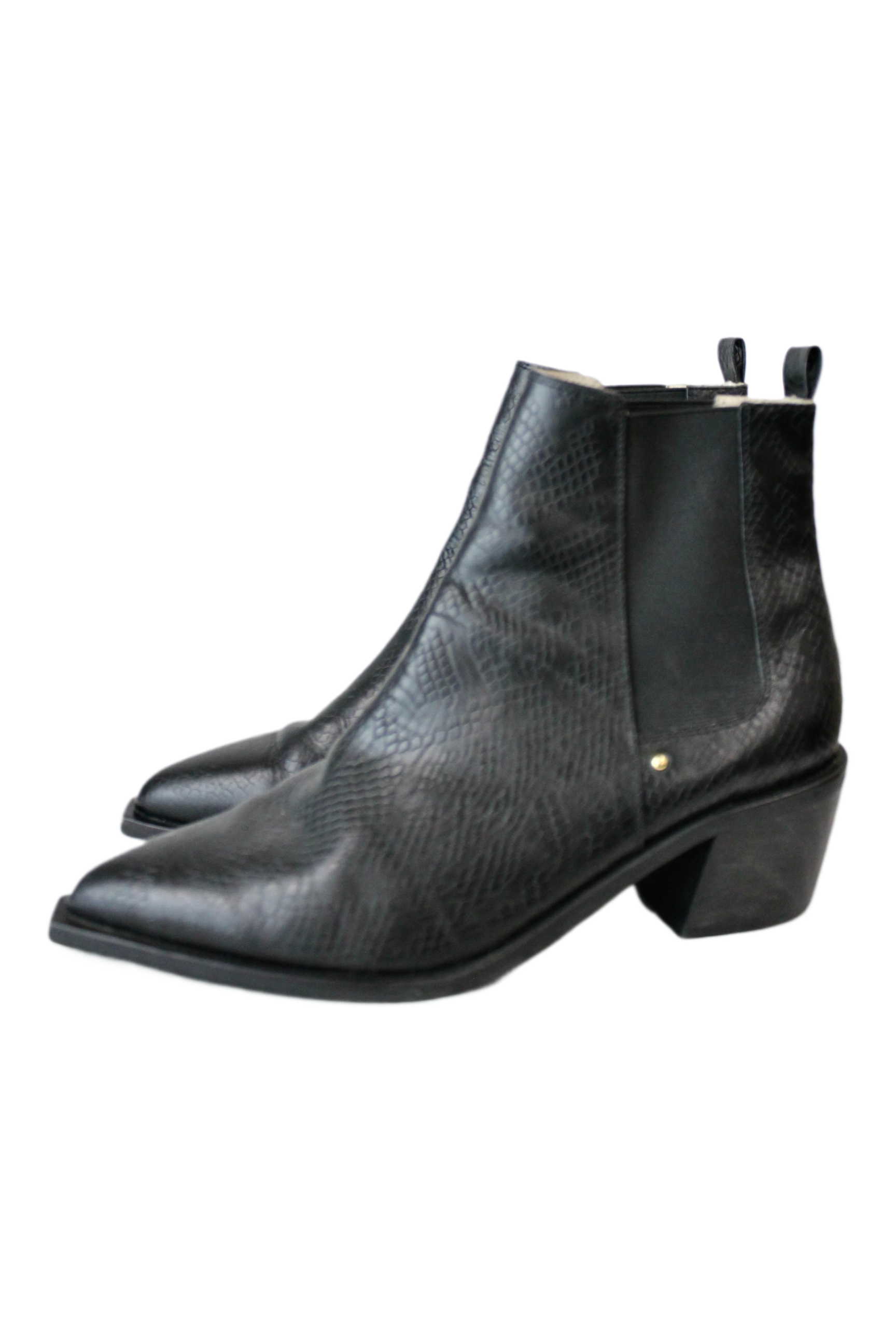 Chaos & Harmony - Reptile Texture Ankle Boots