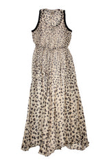 Juliette Hogan Leopard Print Chiffon Maxi
