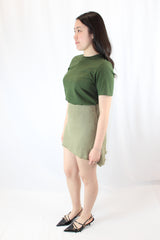 Marle - Asymmetric Raw Hem Mini Skirt