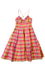 Issac Mizrahi x Target - Plaid 100% Silk Midi