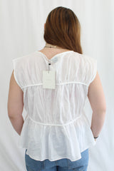 Dissh - 'Flynn White Linen Tiered Top' NWT