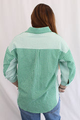 Zafina - Textured Gingham Button Up