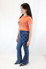 Ghanda - Checkerboard Flare Jeans
