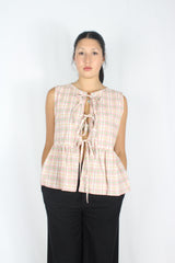 Plaid Tie Top