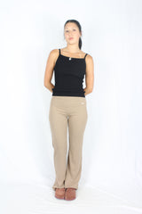 Aimn - Toffee Ease Ribbed Pants