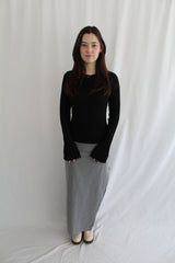 Remain - Pinstripe Raw Trim Skirt