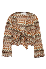 Worthington - 70's Tie Front Top