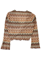 Worthington - 70's Tie Front Top