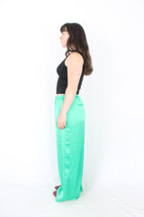 Lime - Satin Wide Pants