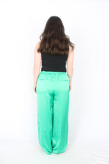 Lime - Satin Wide Pants