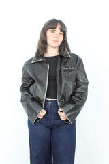 Pink Diamond - Cropped Pleather Jacket