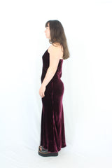 Asceno - Burgundy Velvet Dress