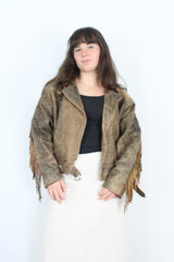 Vintage Leather Fringe Jacket