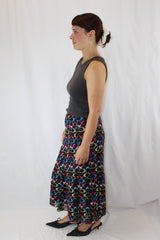 Betty R - Vintage Print Midi Skirt