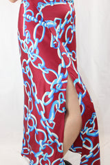 Zara - NWT Satin Chain Print Midi Dress
