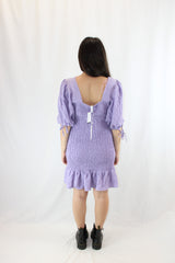 Leila + Luca - NWT Harper Lilac Square Neck Shirred Dress