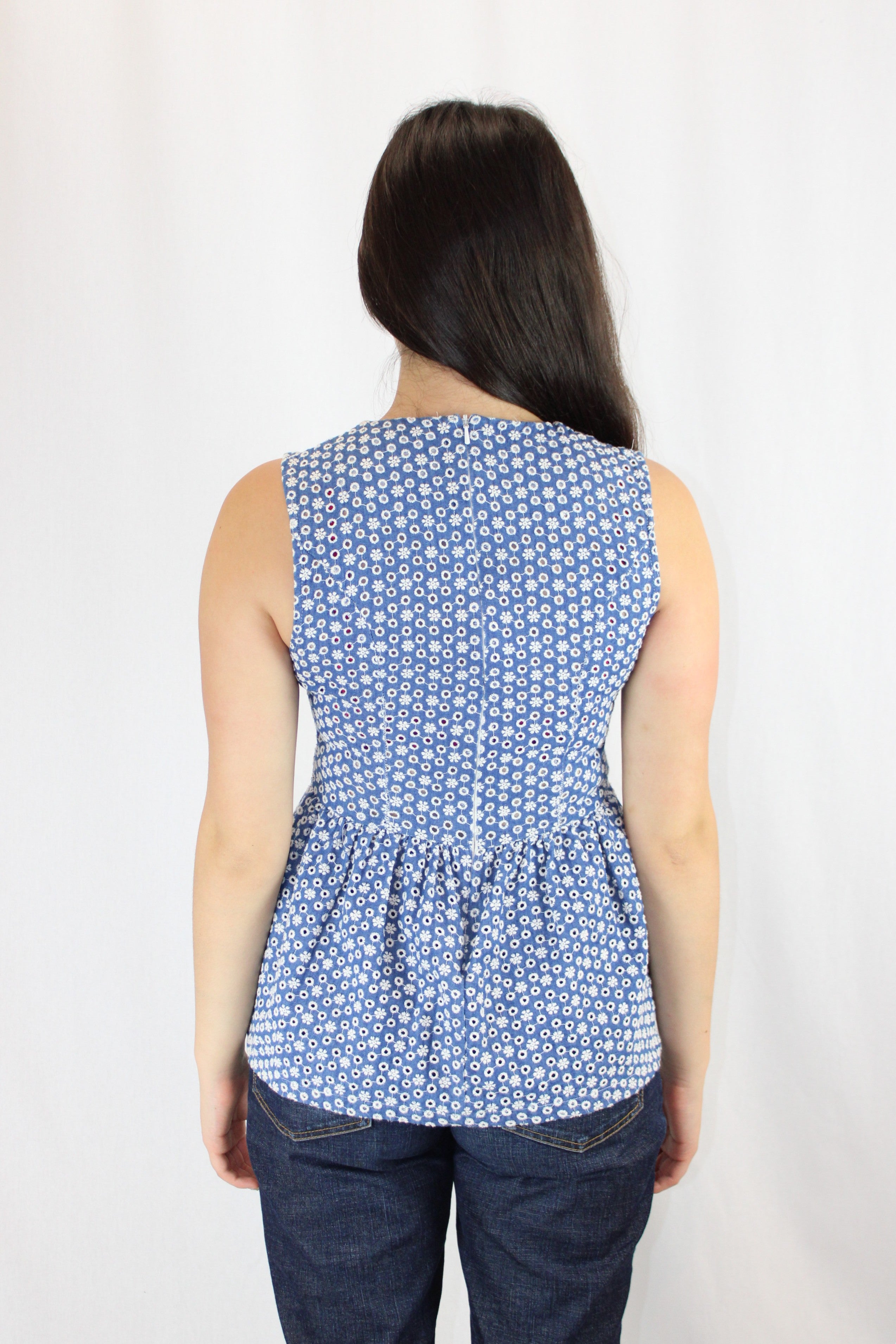 Ruby - Broderie Peplum Top