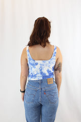 Worship - Graphic Denim Corset Top