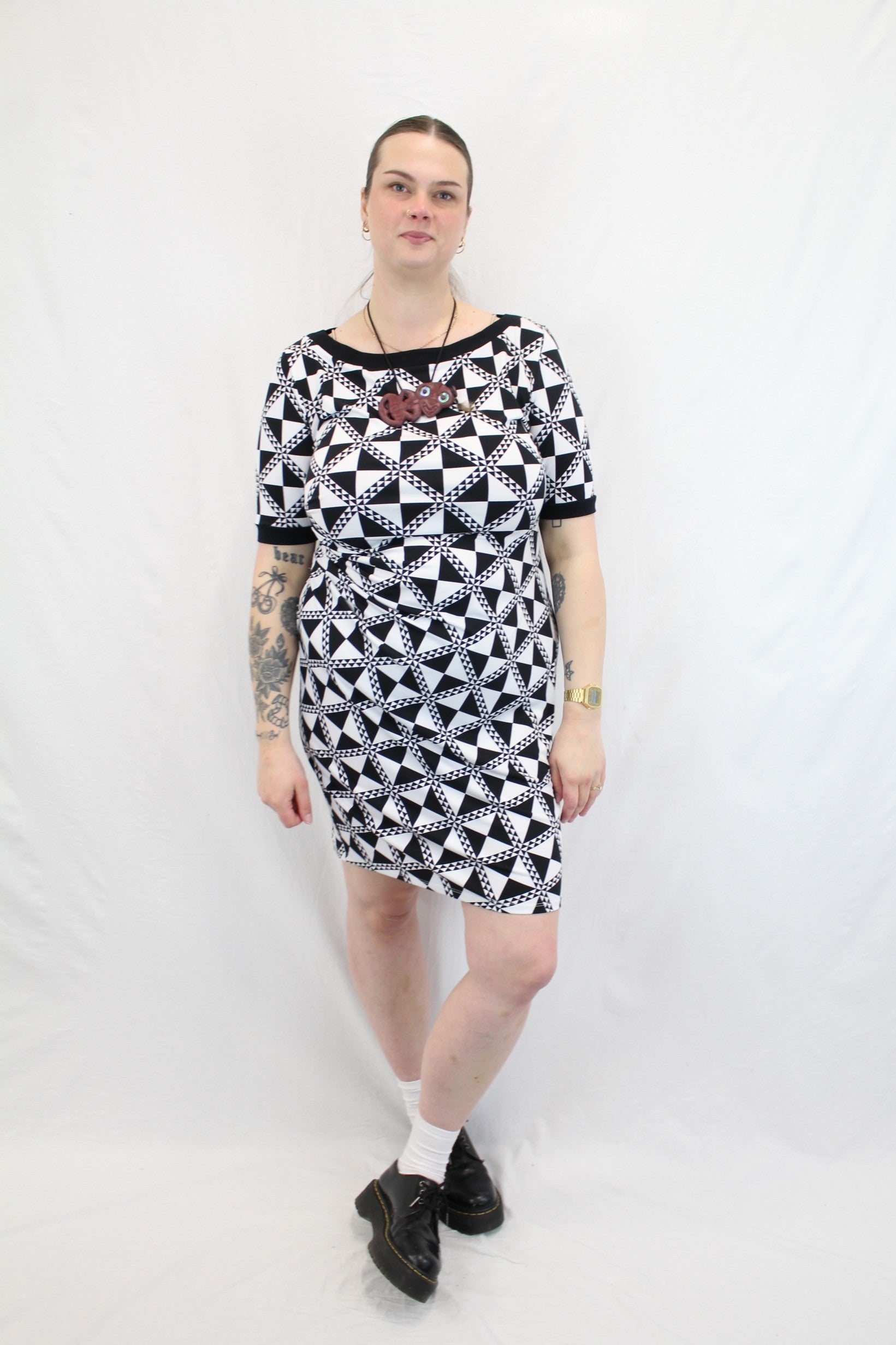Paula Ryan - Side Ruched Short Sleeve Dress NWT