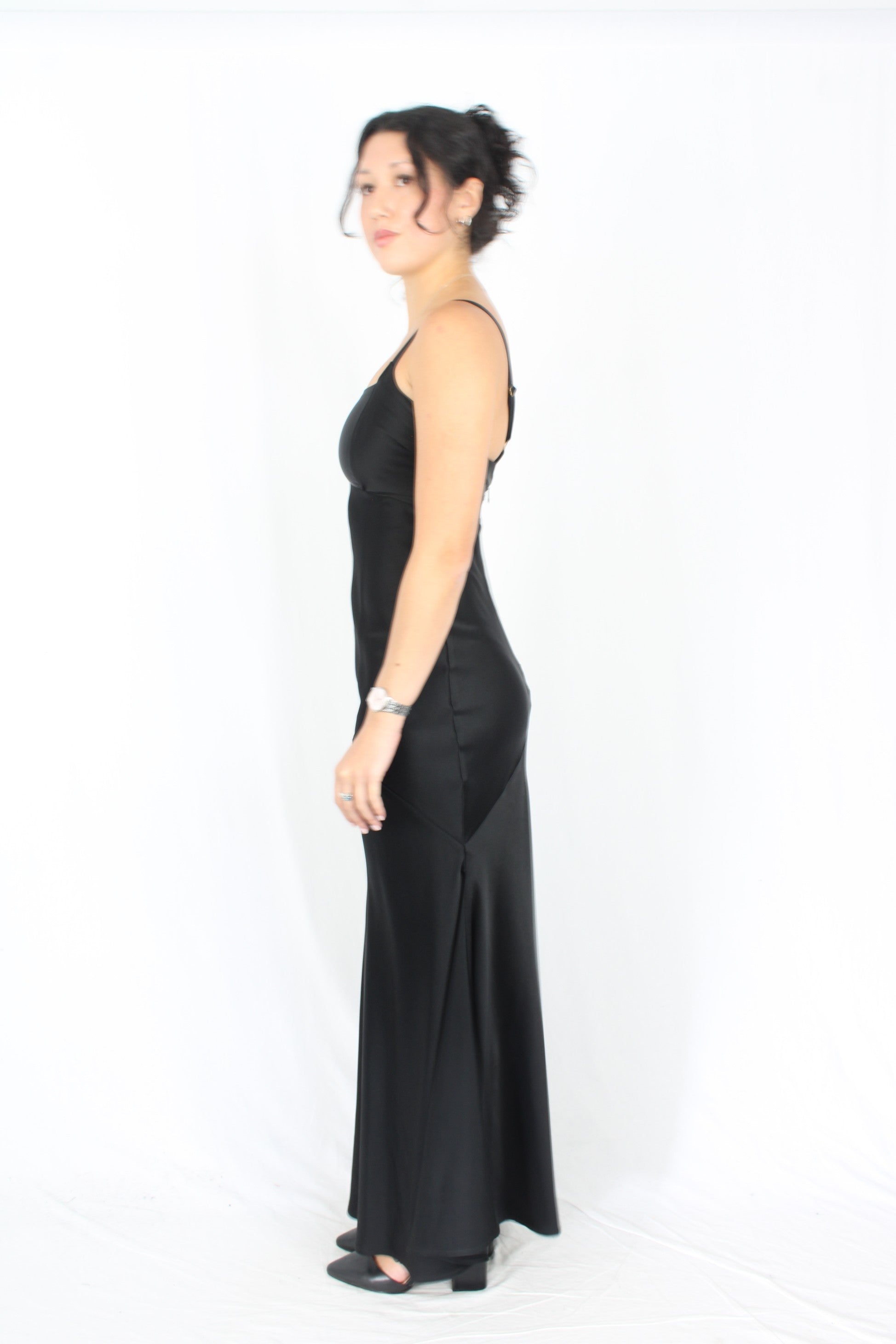 Liam - Black Satin Dress