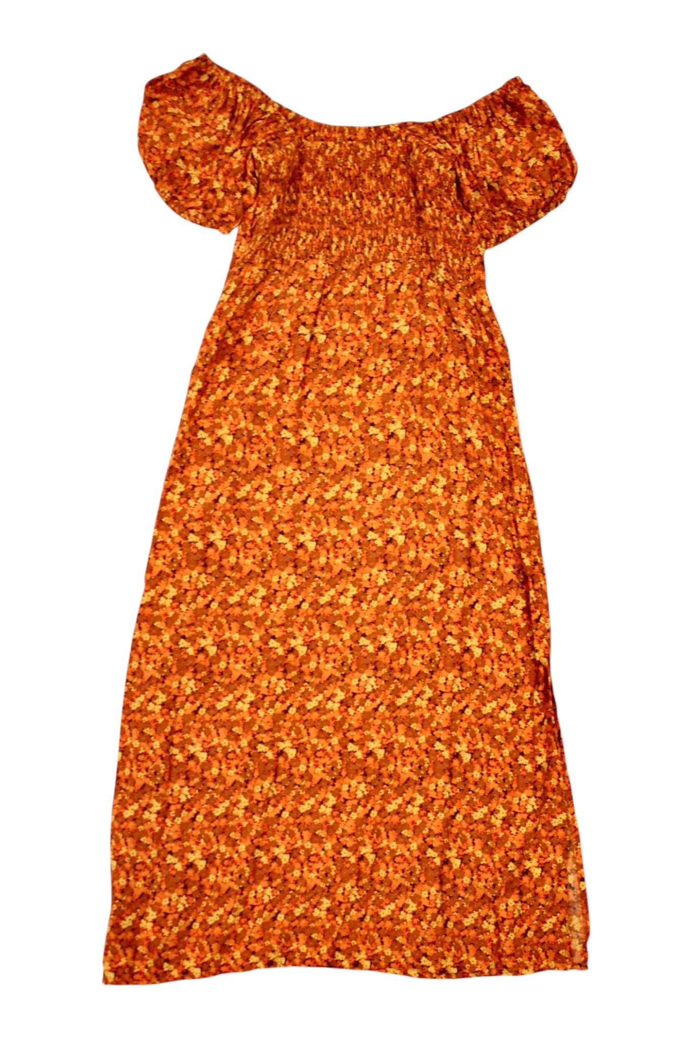 Faithful The Brand - Orange Floral Midi Dress