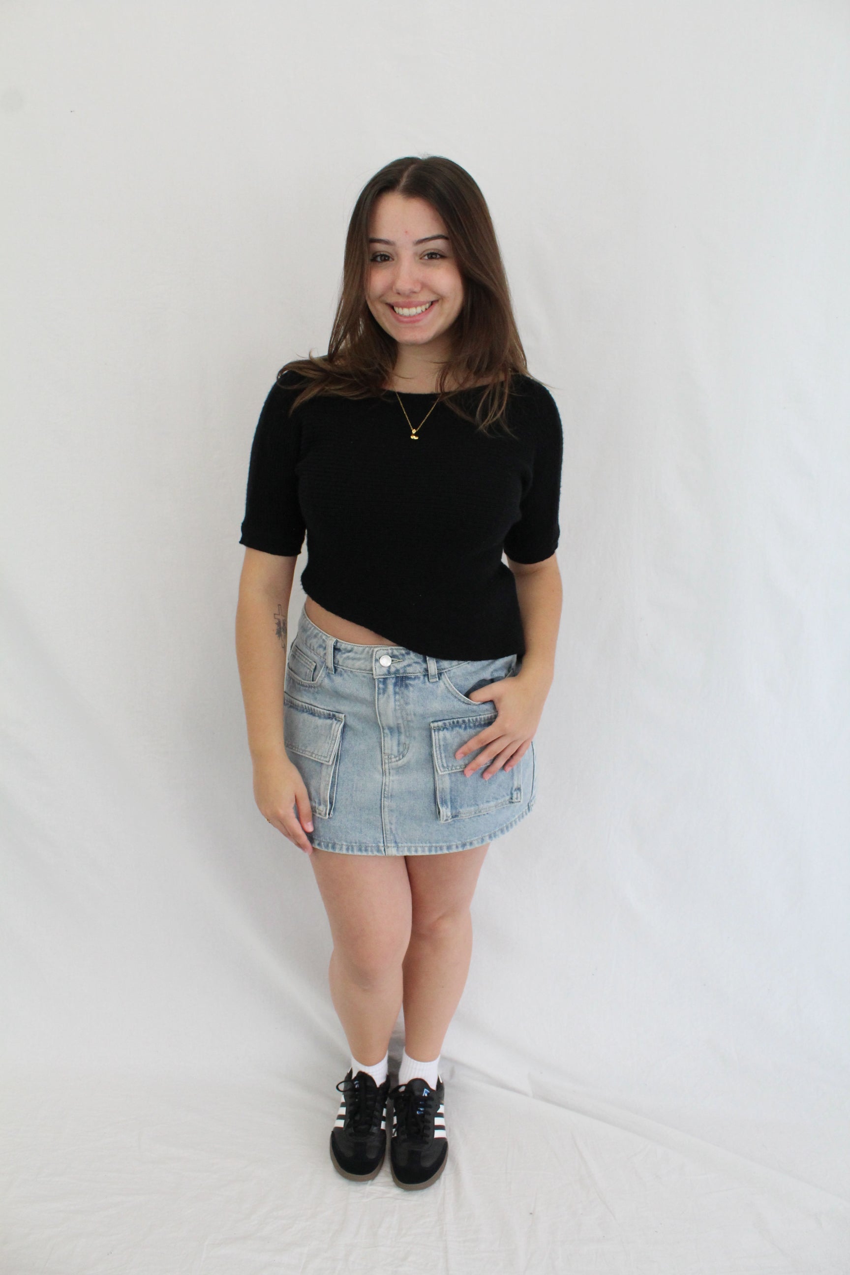 Ena Pelly - Micro Denim Cargo Skirt