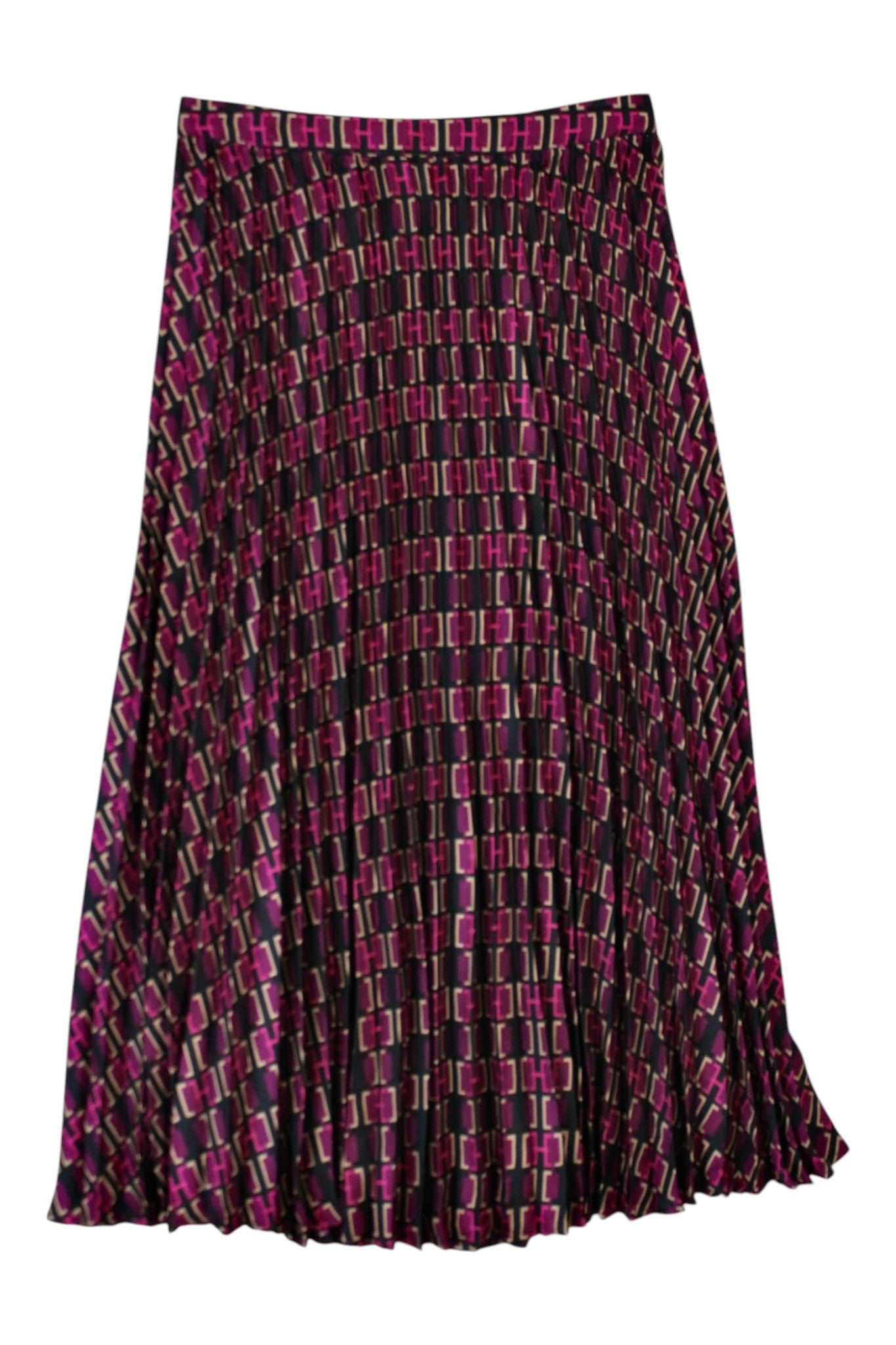 Hobbs - Pleated Geometric Midi Skirt