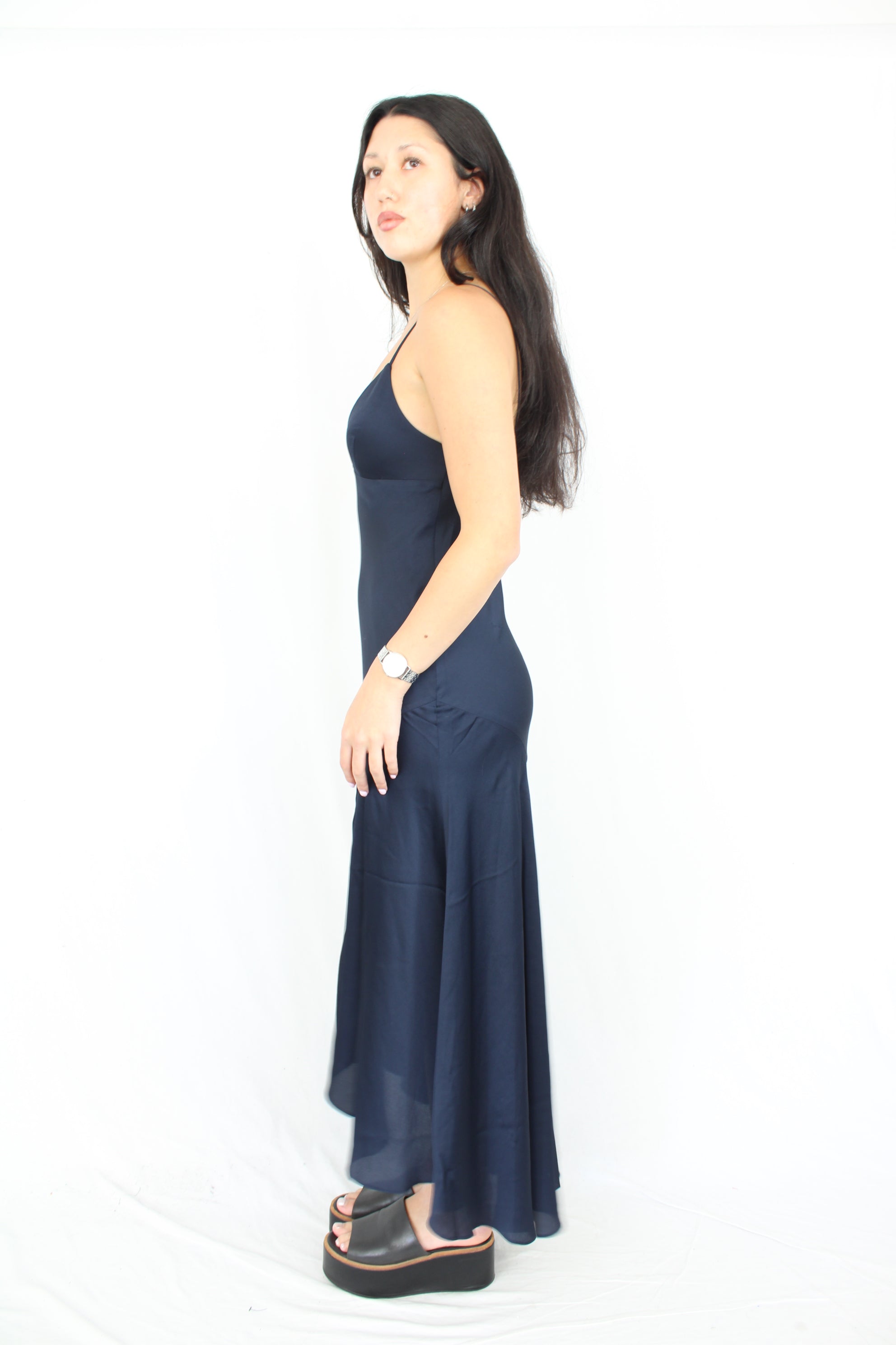Shona Joy - Navy Satin Dress