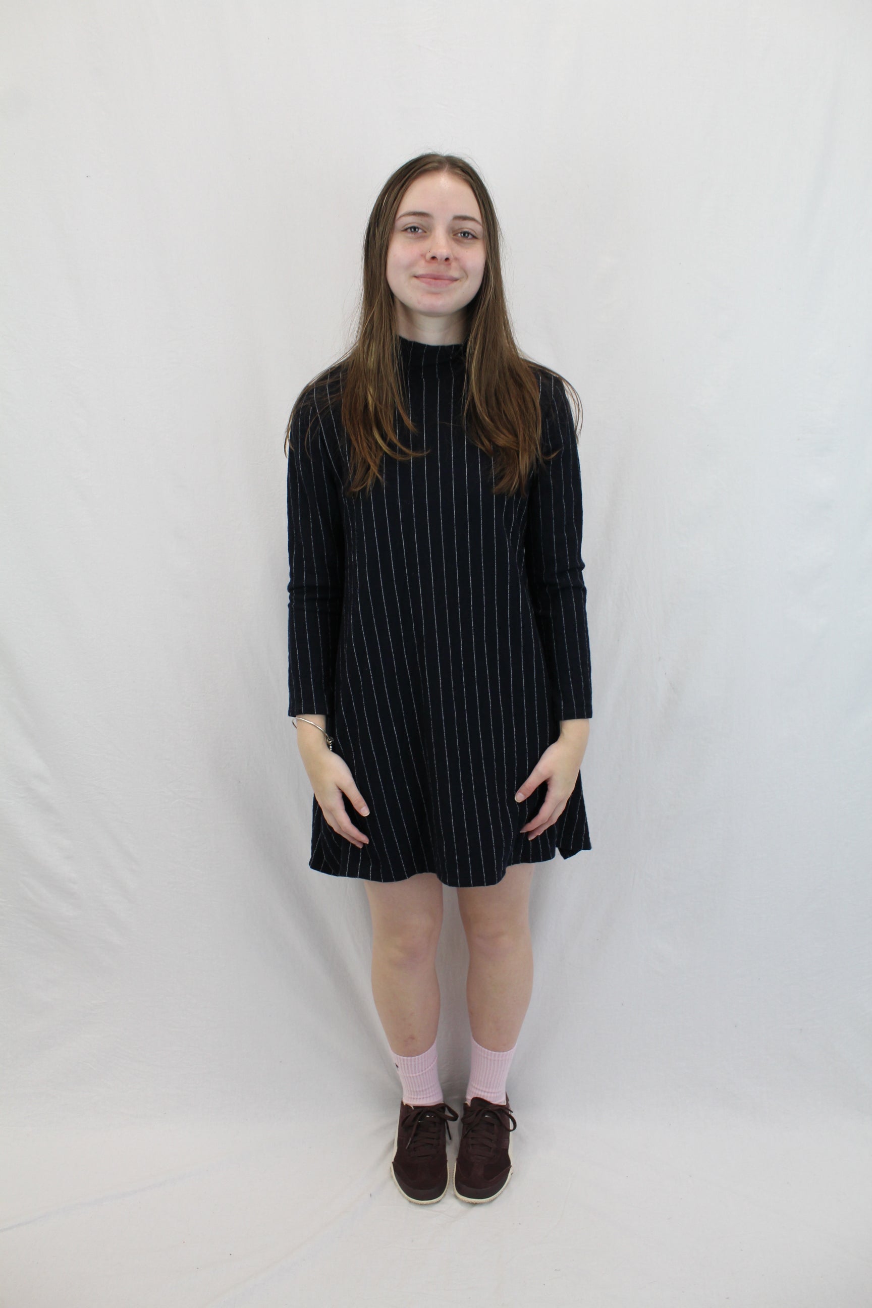 Megan Salmon - Wool Pinstripe Dress
