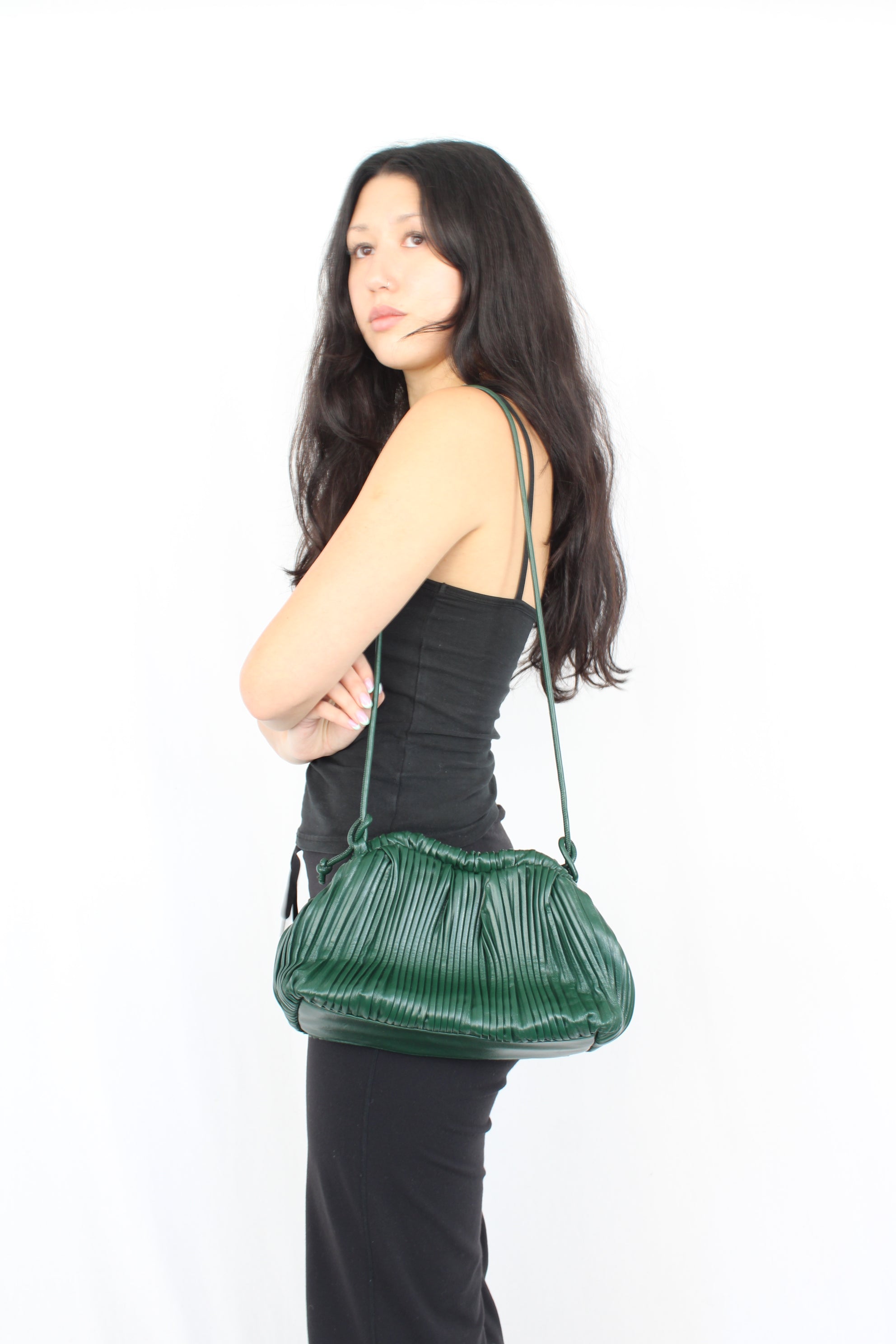 Moda Luxe - Green Pleated Bag
