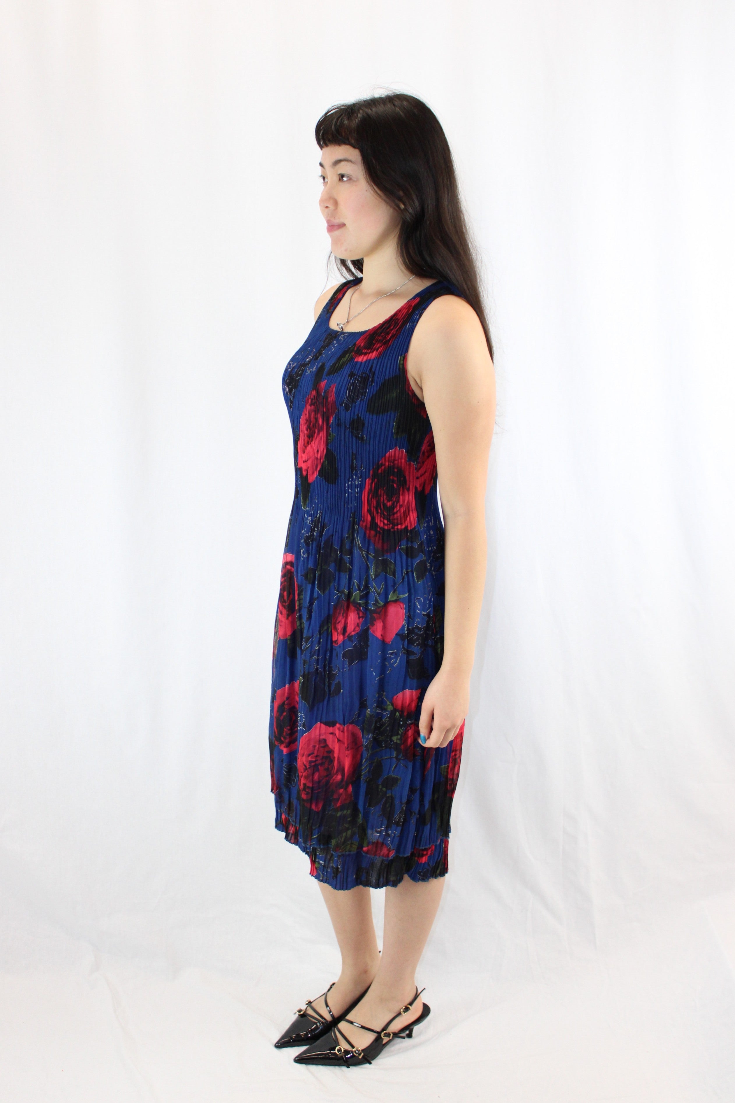 Annah S - Pleated Rose Dress