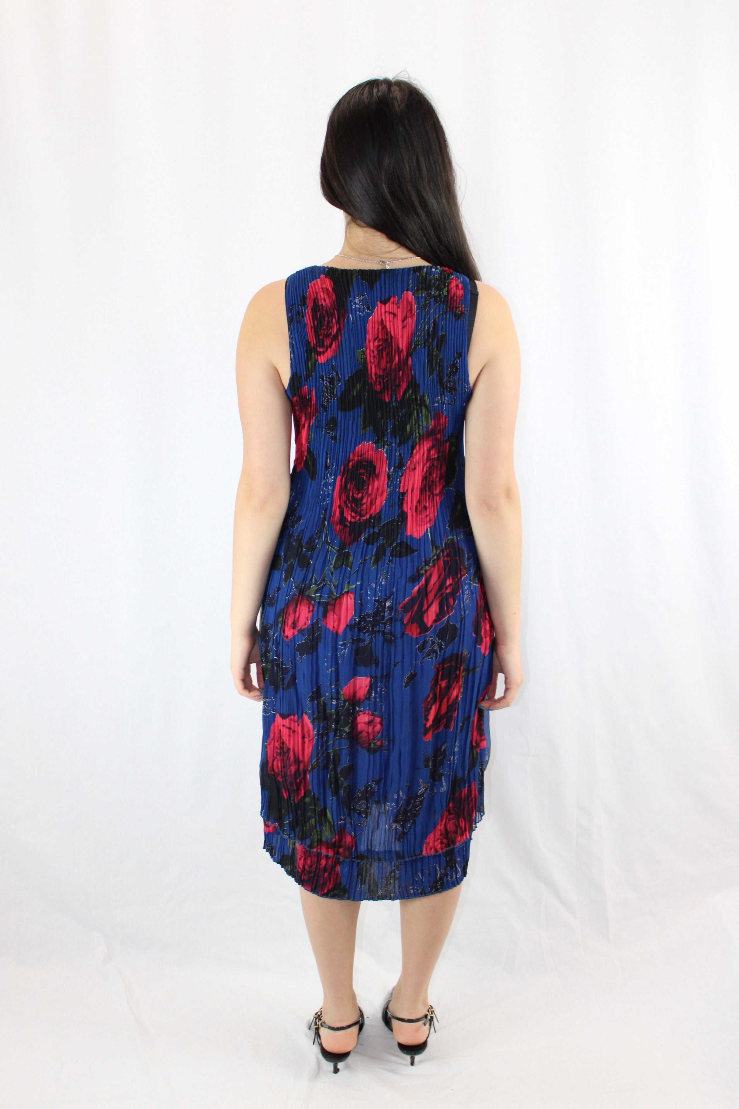 Annah S - Pleated Rose Dress