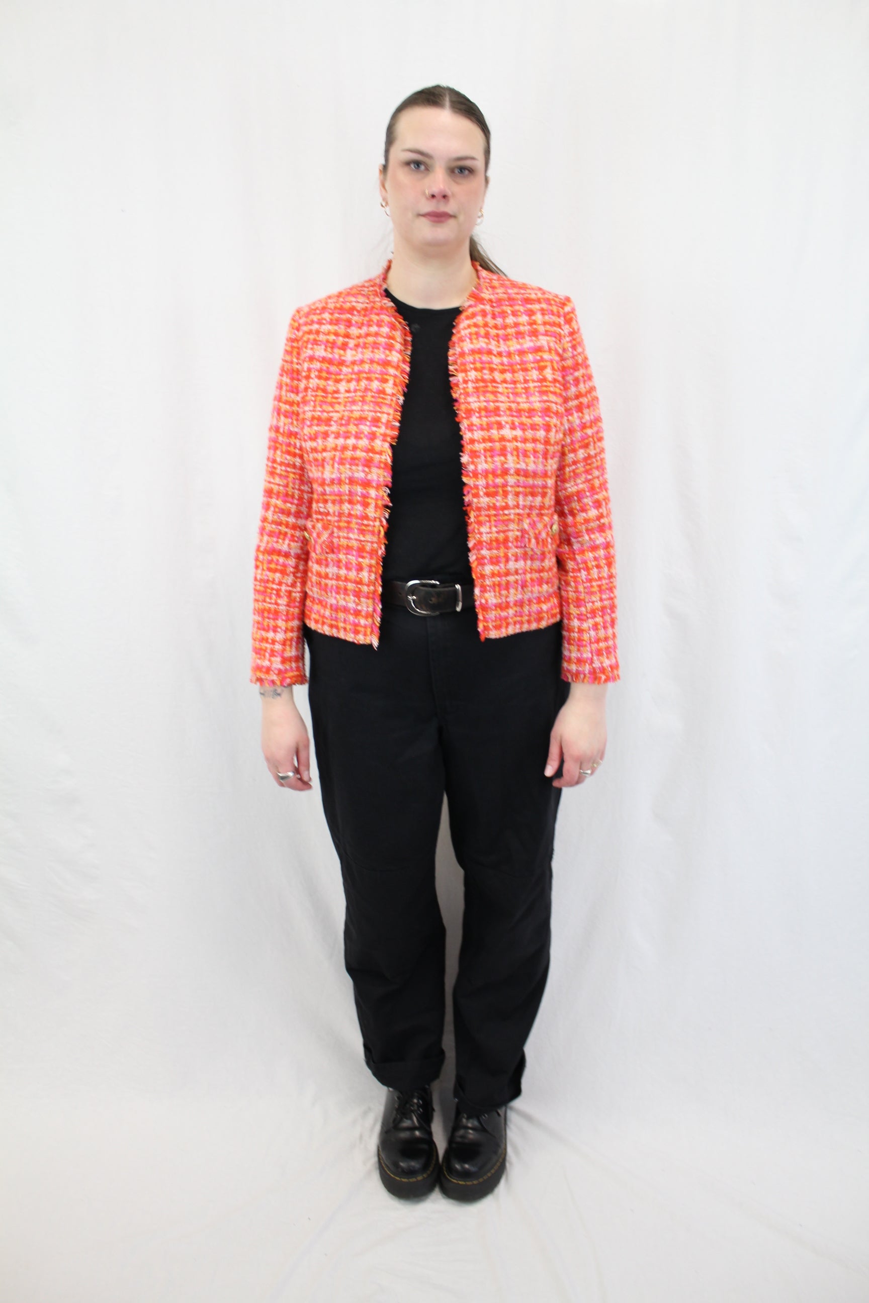 Perri Cutten - Plaid Boucle Blazer