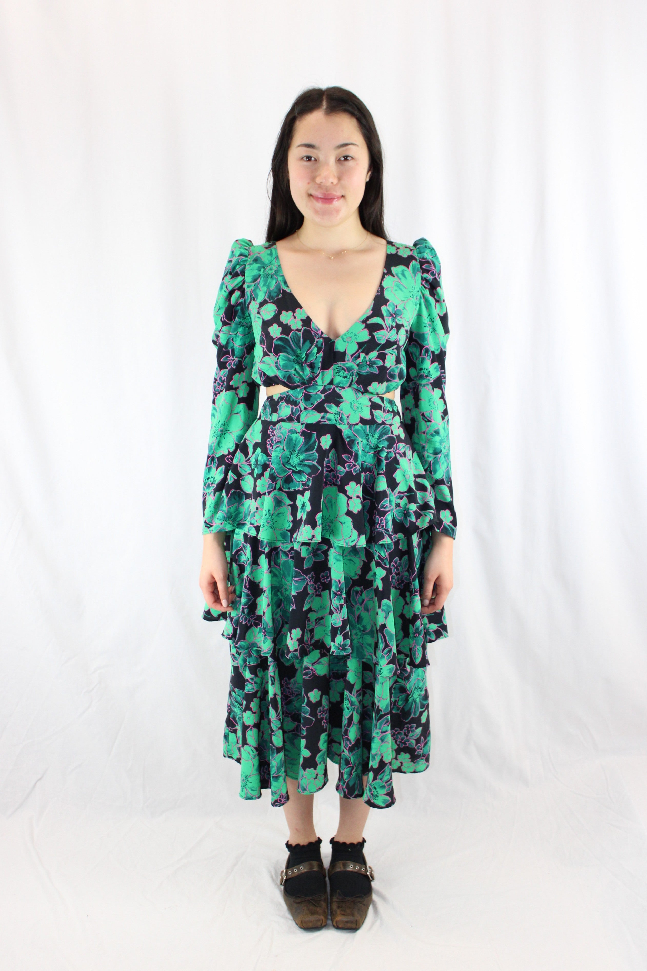 Topshop - Cut-Out Floral Dress