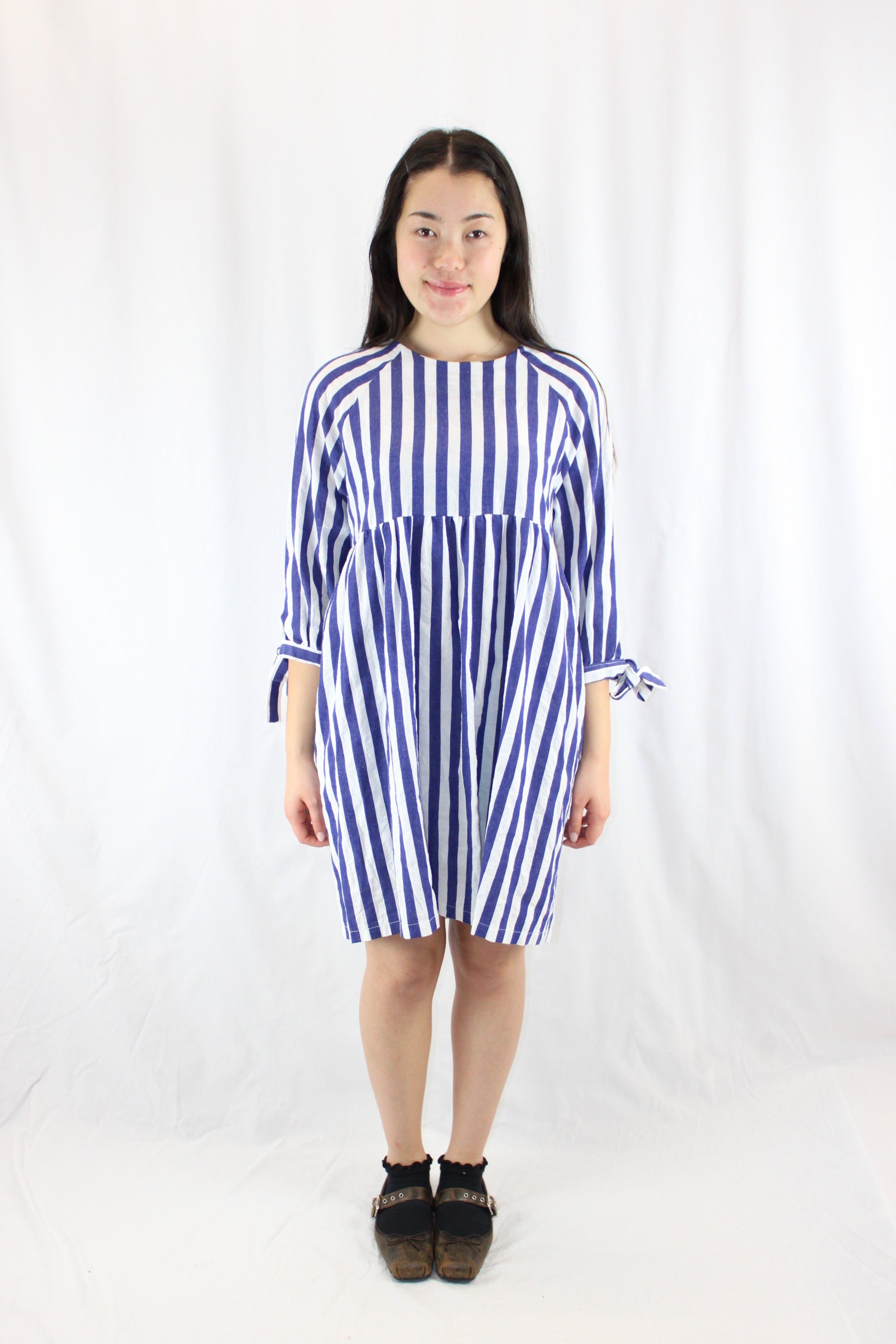 Olive - Stripe Cotton Mini Dress