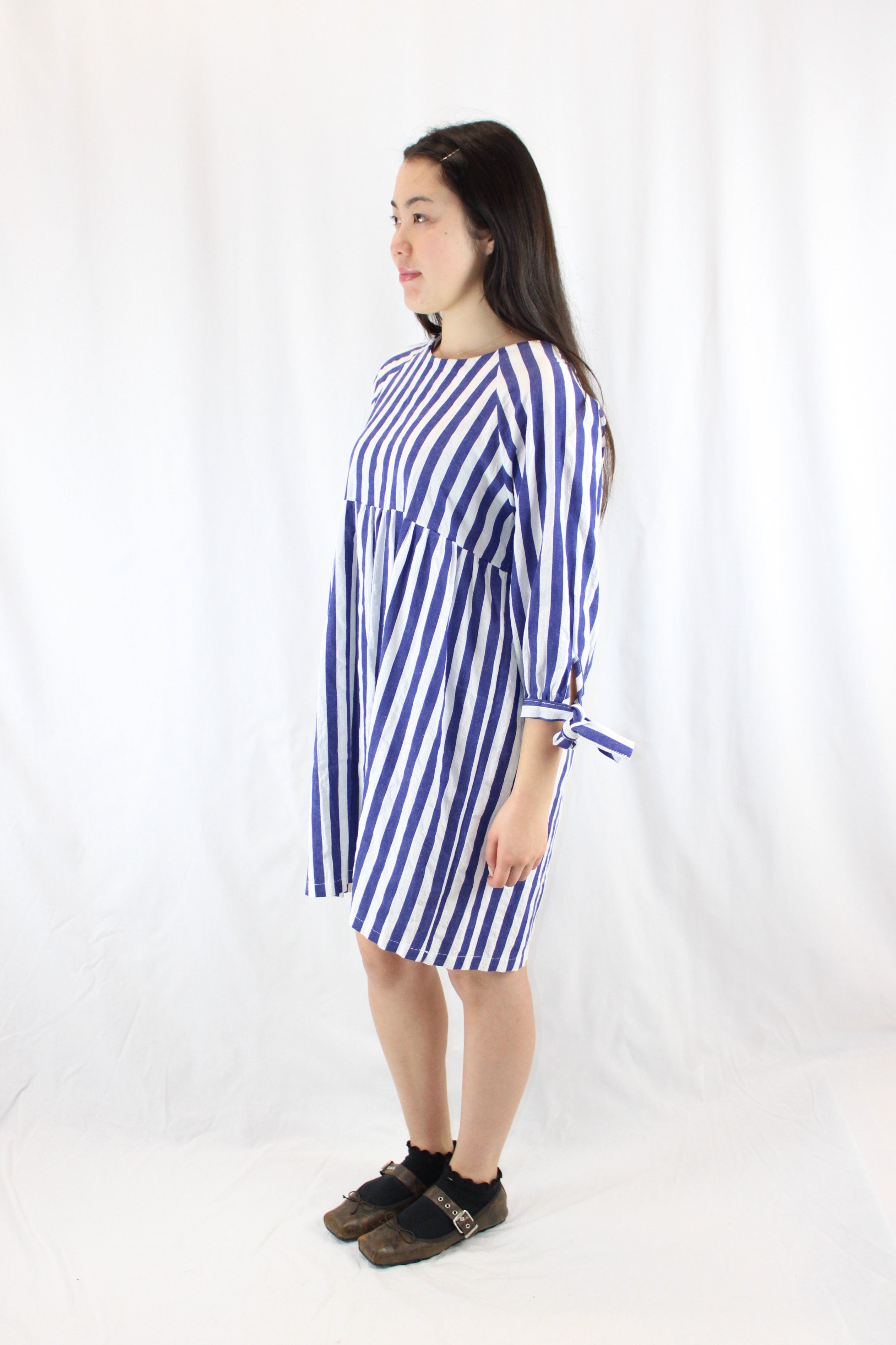 Olive - Stripe Cotton Mini Dress