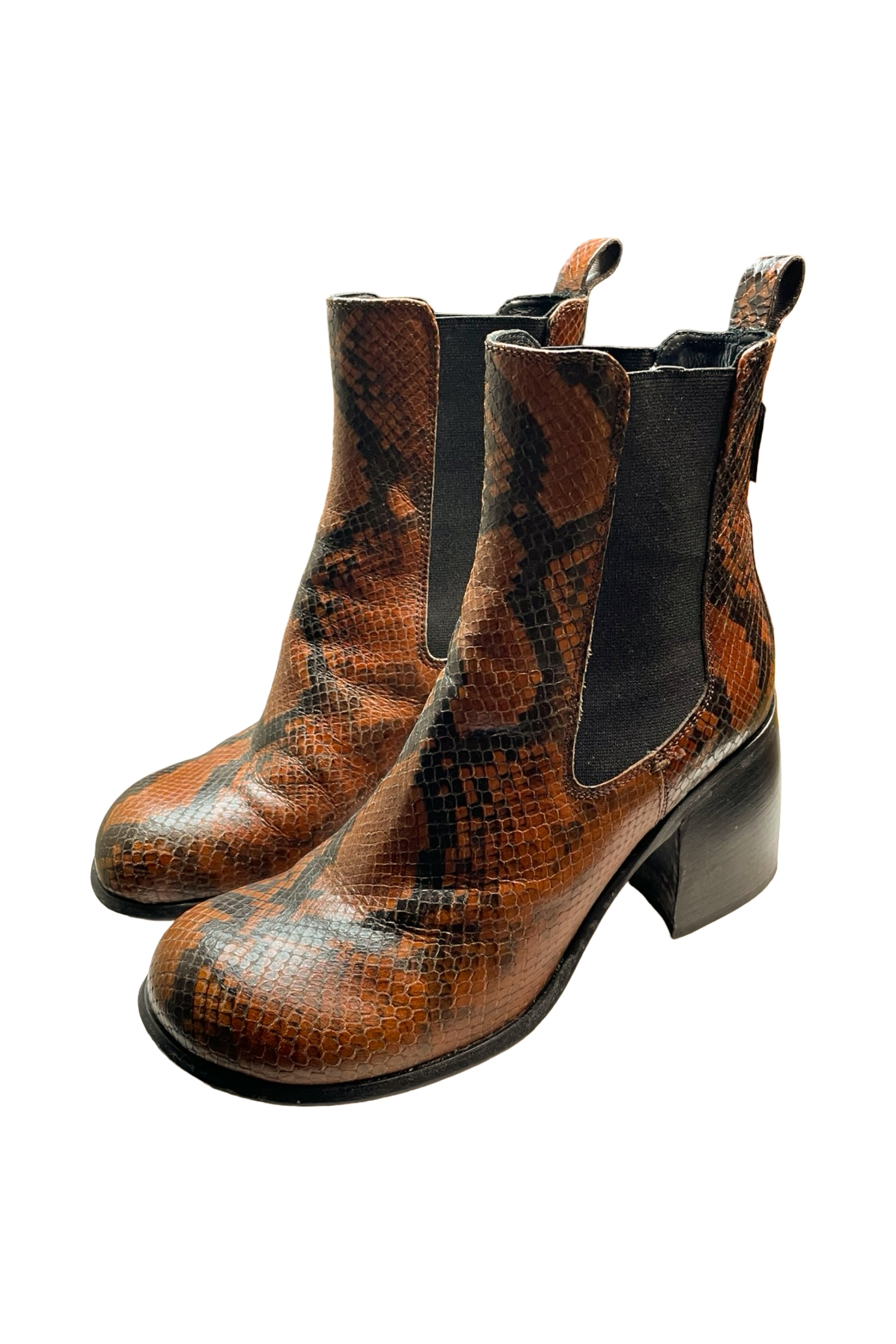 Heeled Snakeskin Boot