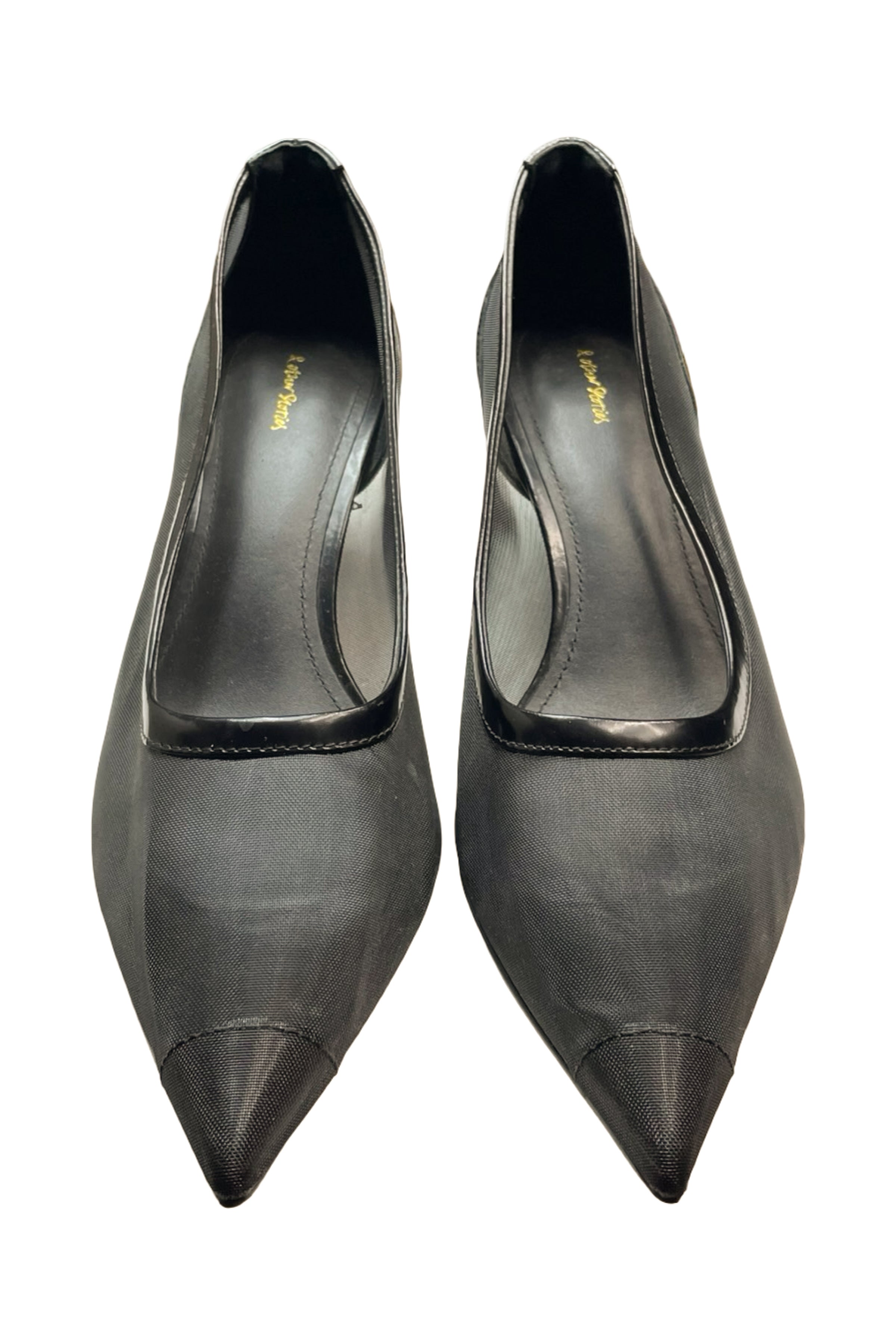 Mesh Pointed Toe Kitten Heel