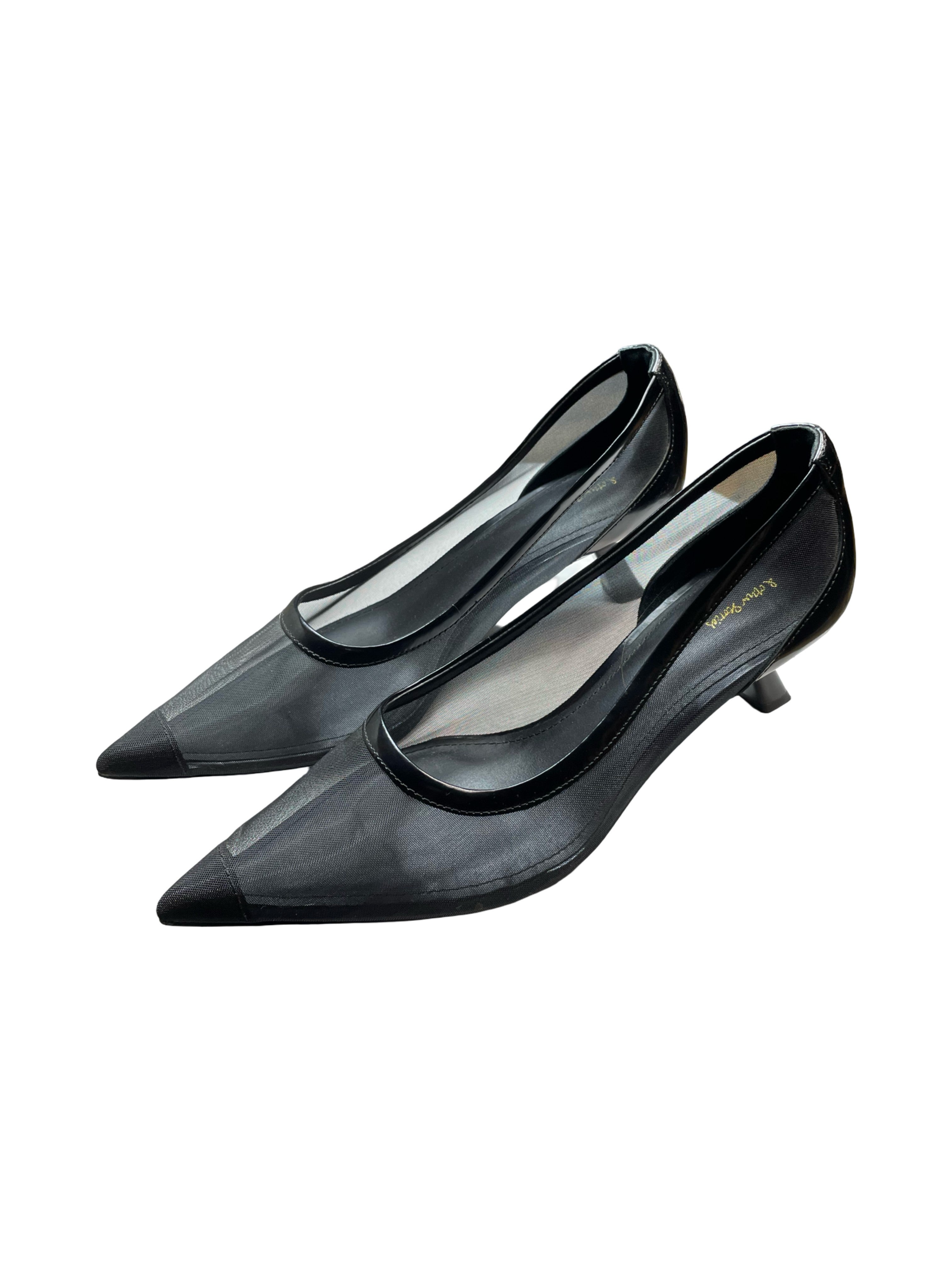 Mesh Pointed Toe Kitten Heel