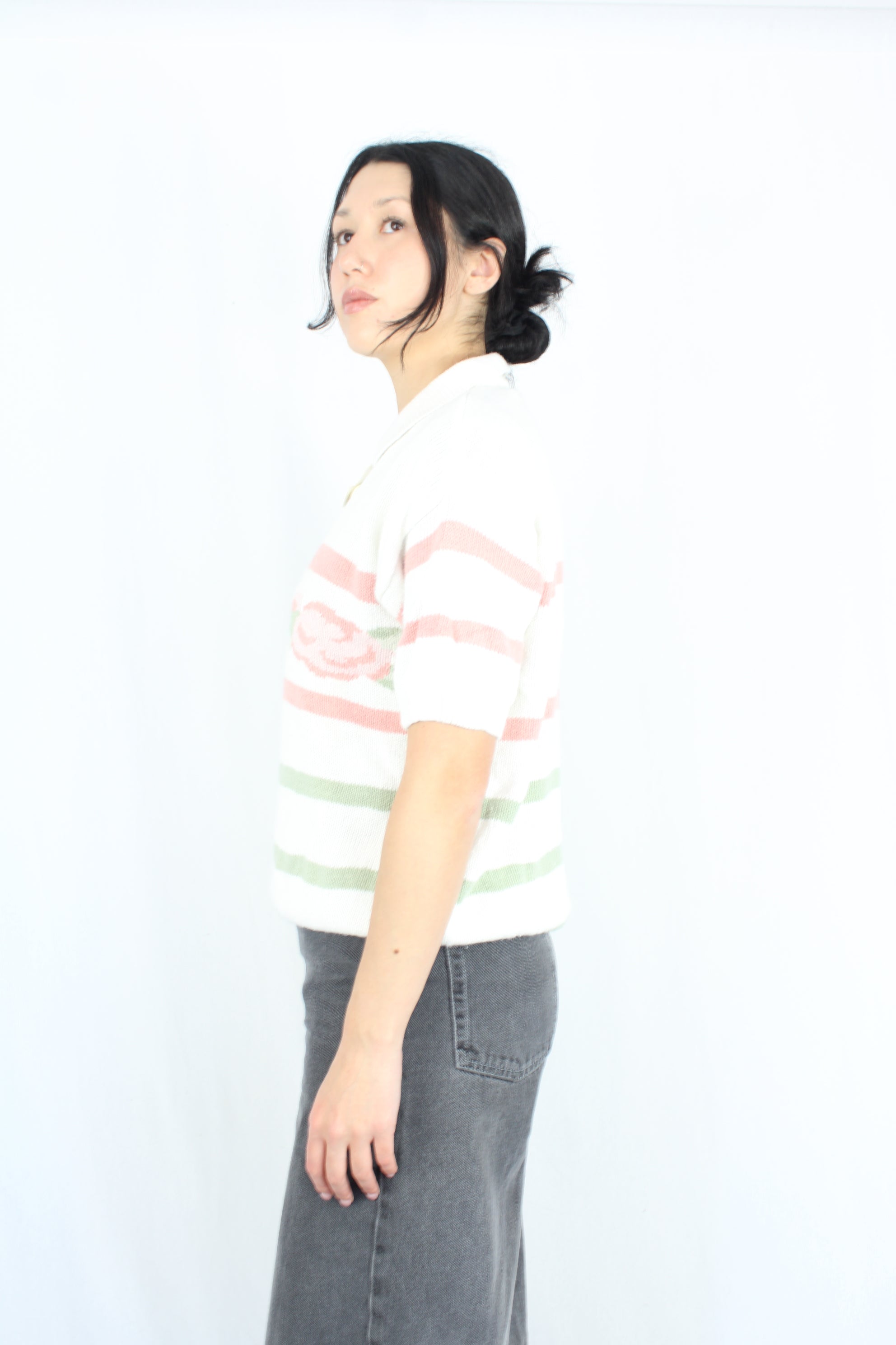Lucia - Vintage Flower Polo Knit