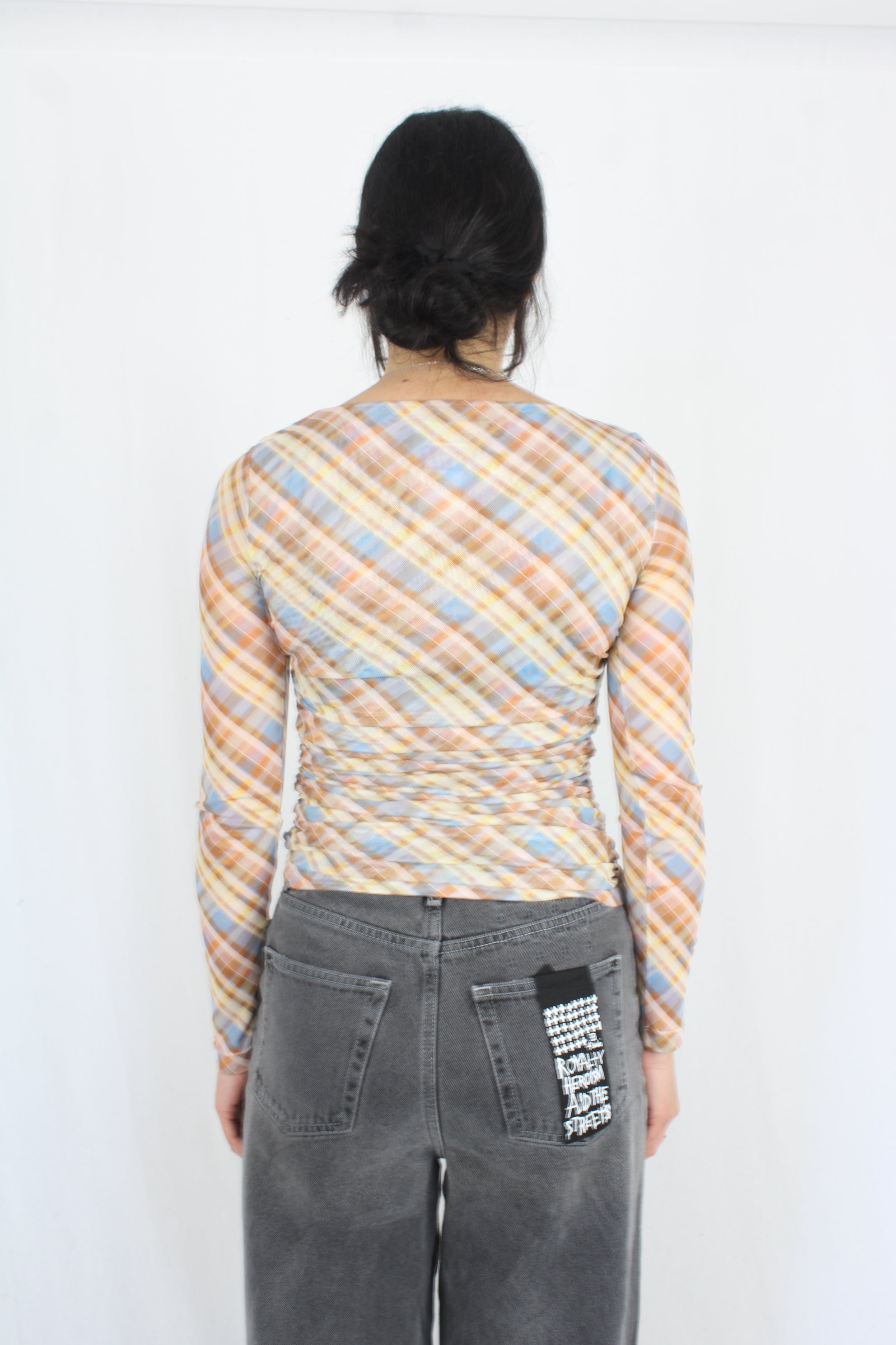 Ruby - Bounce Mesh Plaid Top
