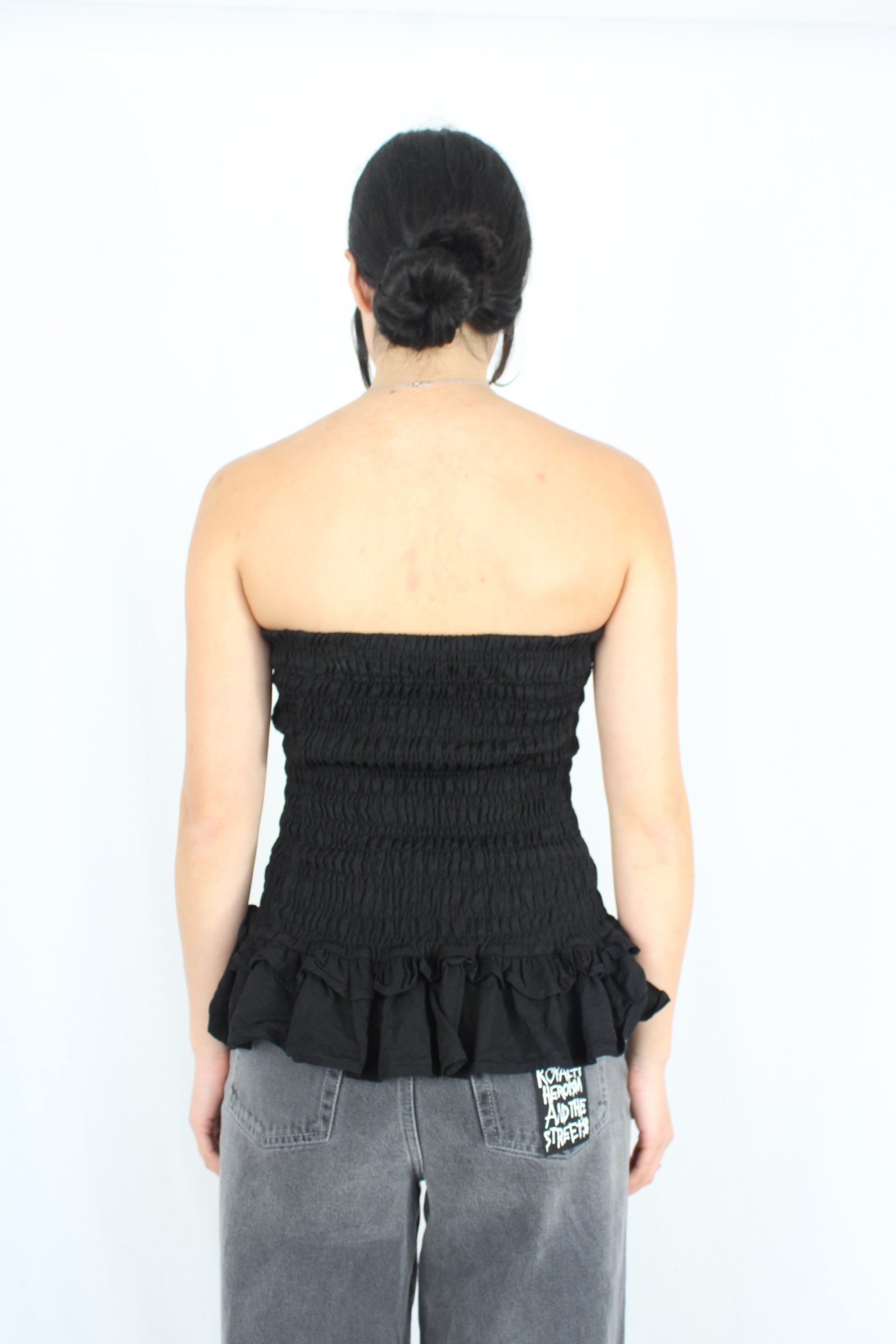 Marle - Shirred Ruffle Top