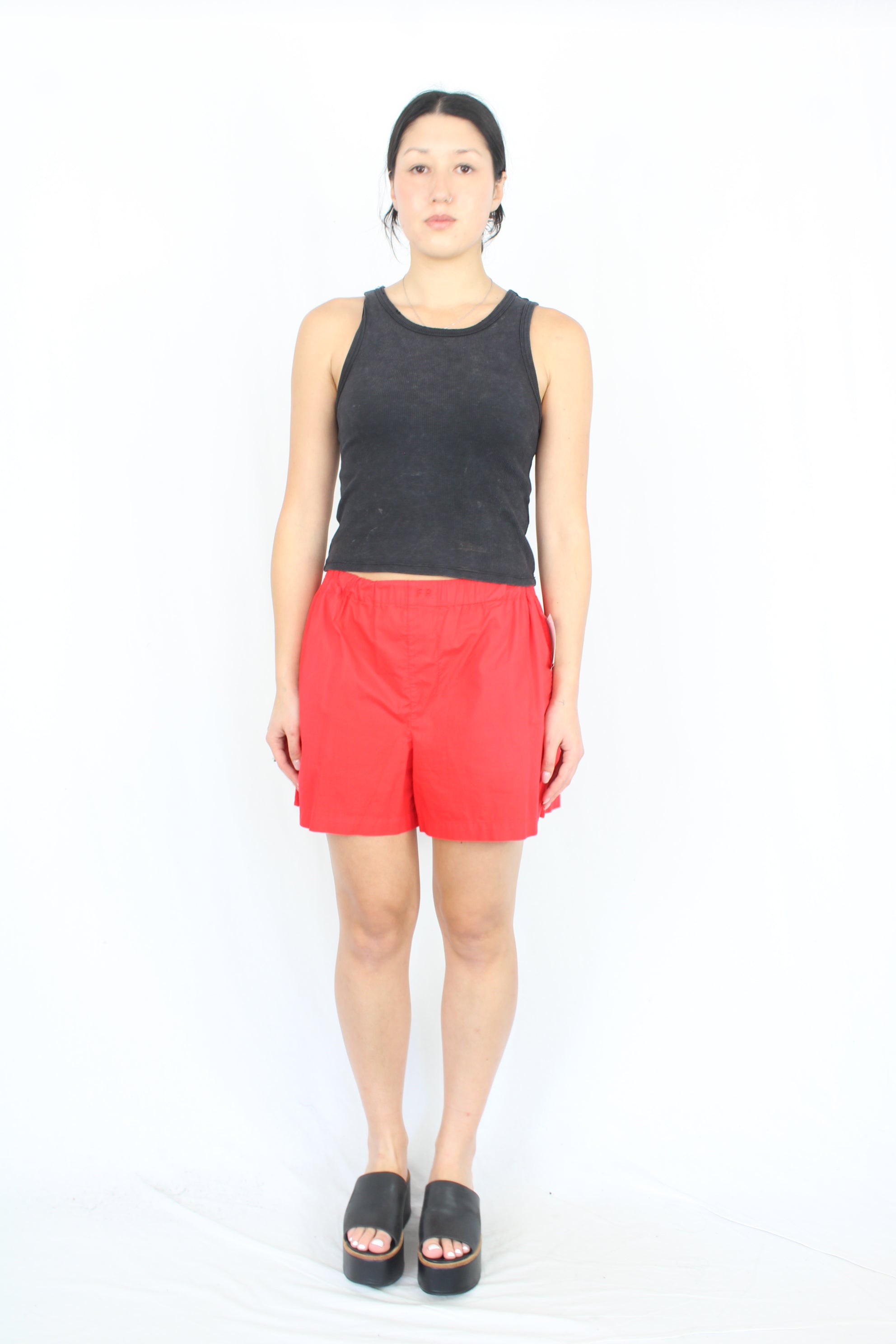 Father Rabbit - Apple Red Poplin Shorts