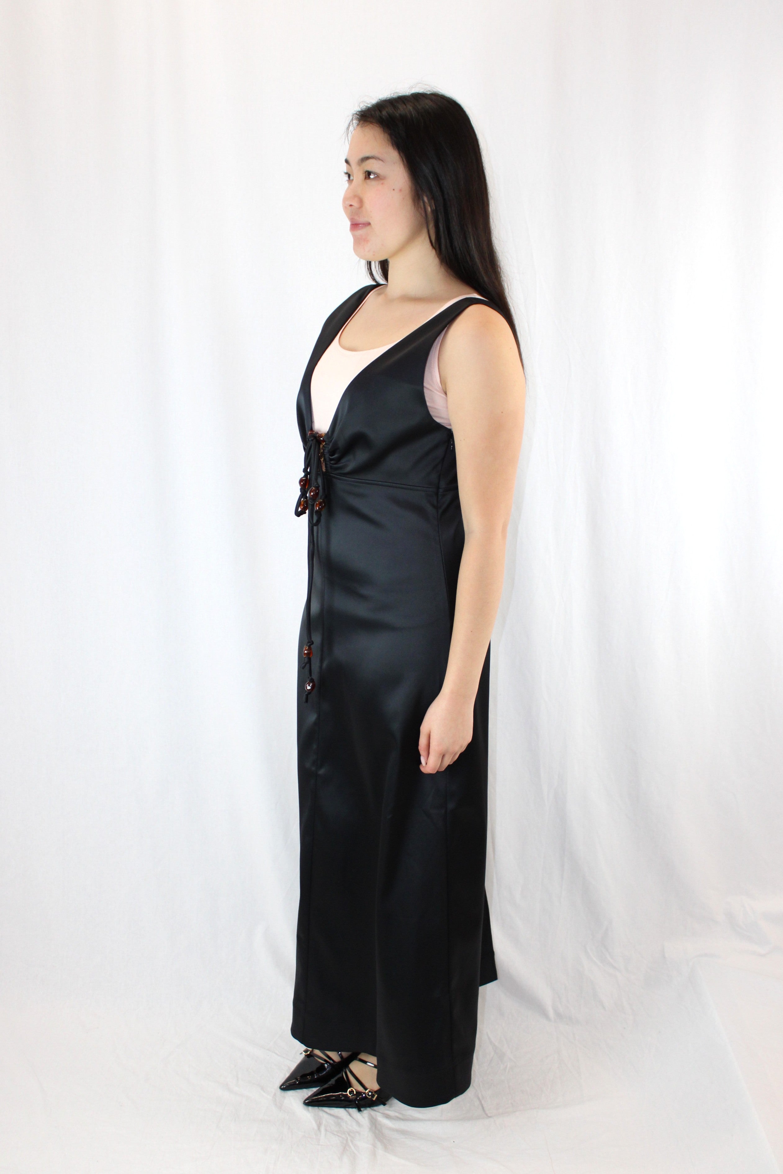 Ganni - NWT Double Satin Halter Neck Dress