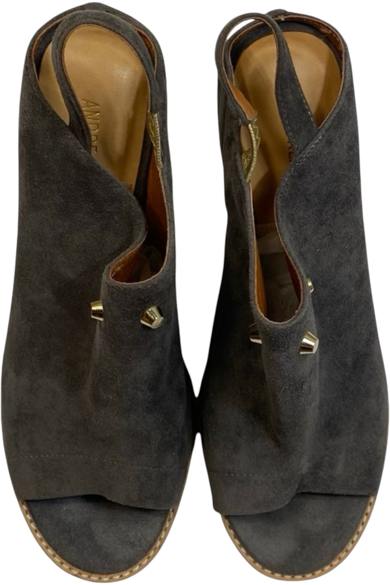 Andrea Moore - Suede Open Toe Heels