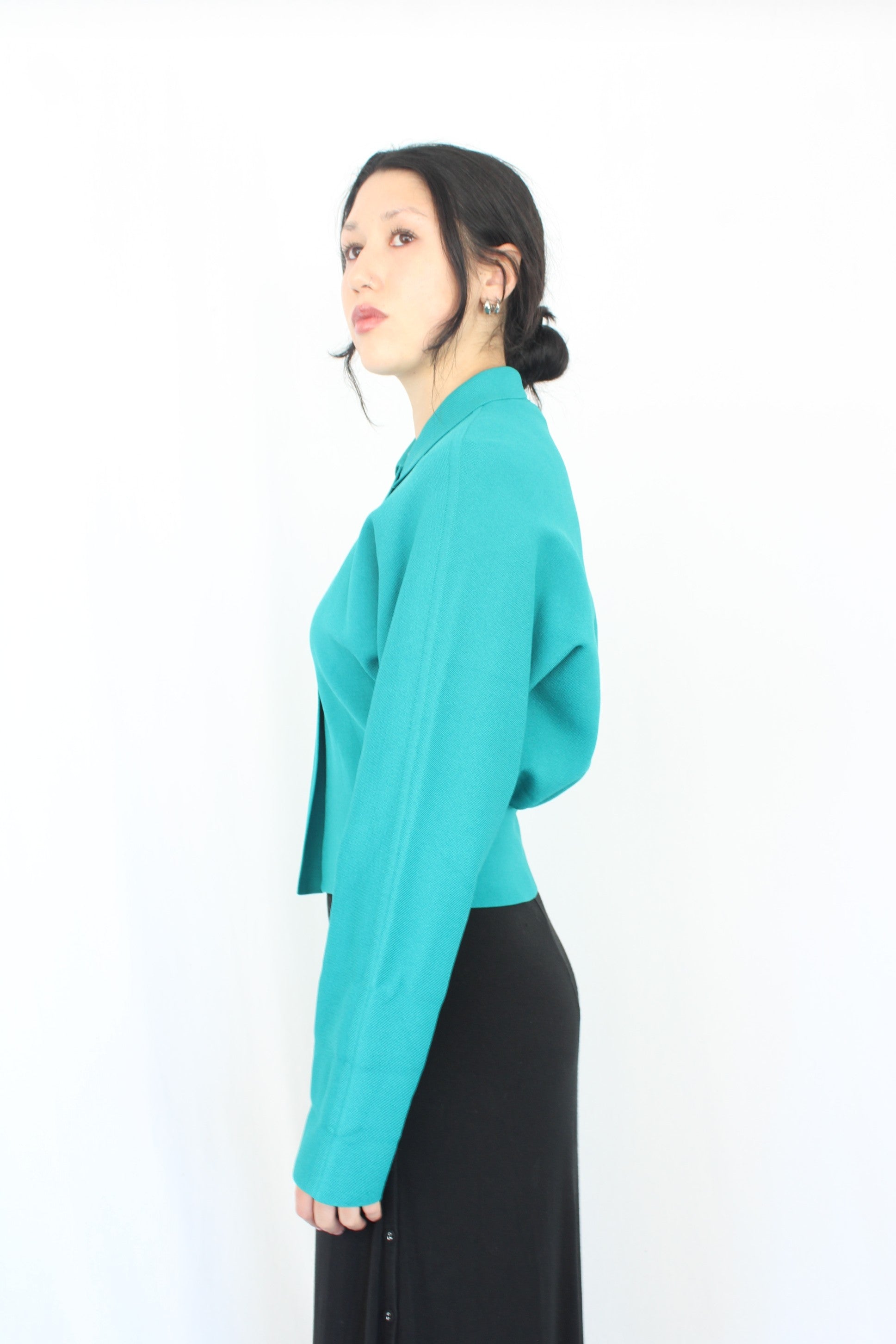 COS - Teal Knit Zip-Up